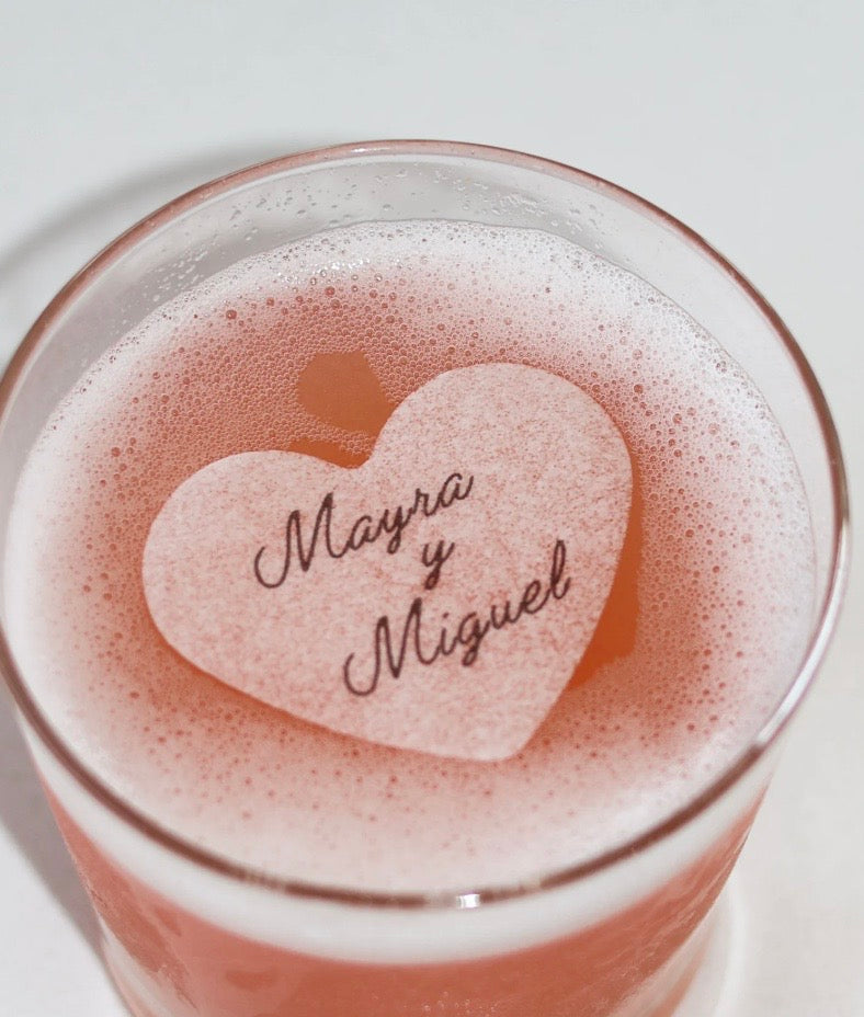 40 Heart Shaped Customizable  Edible Cocktail garnish